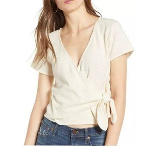 Madewell Texture & Thread Wrap-Tie Top